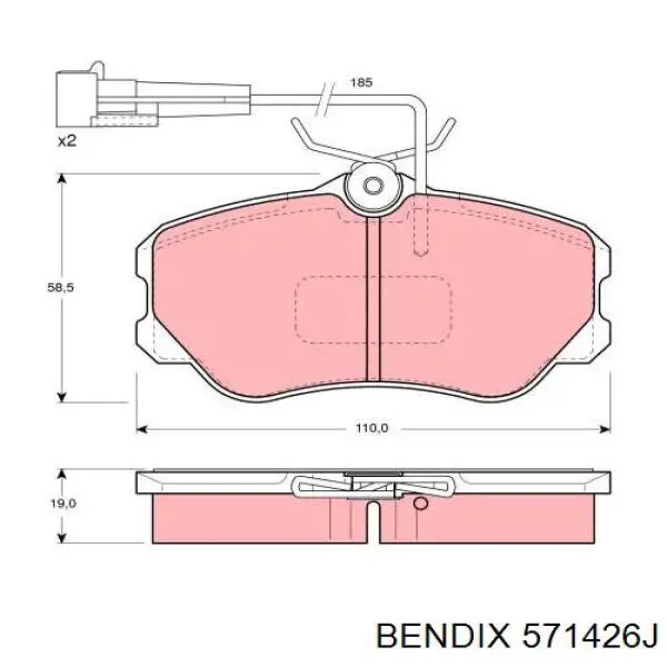 571426J Jurid/Bendix Передні гальмівні колодки