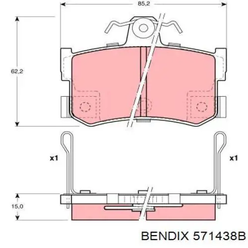 Передні тормозні колодки 571438B Jurid/Bendix