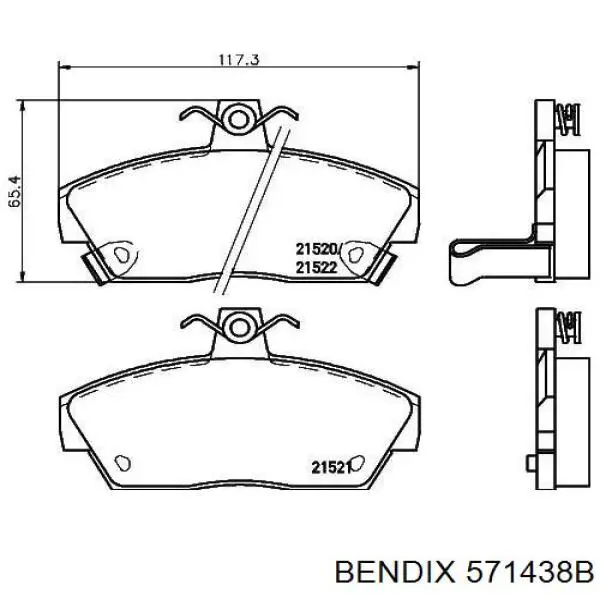 Тормозні колодки Jurid/Bendix 571438B