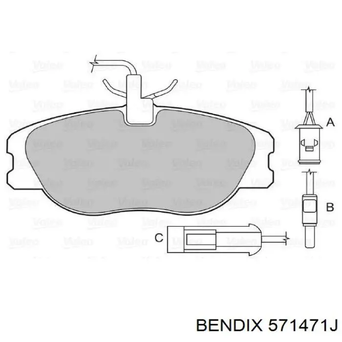 Тормозні колодки Jurid/Bendix 571471J