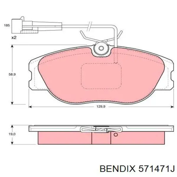 Тормозні колодки Fiat/Alfa/Lancia 5895983