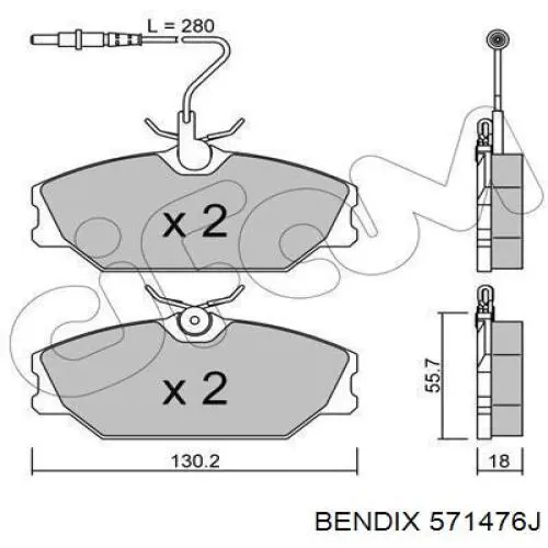 Купити 571476J Jurid/Bendix Колодки гальмівні передні, дискові