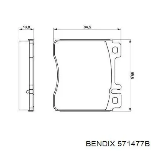 571477B Jurid/Bendix Передні гальмівні колодки
