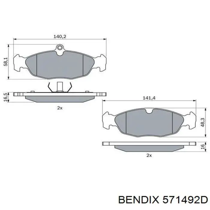 Передні тормозні колодки 571492D Jurid/Bendix