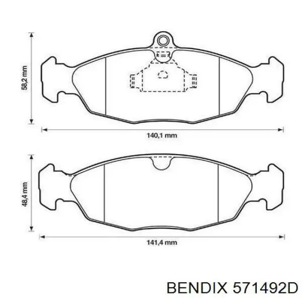 571492D Jurid/Bendix колодки гальмівні передні, дискові