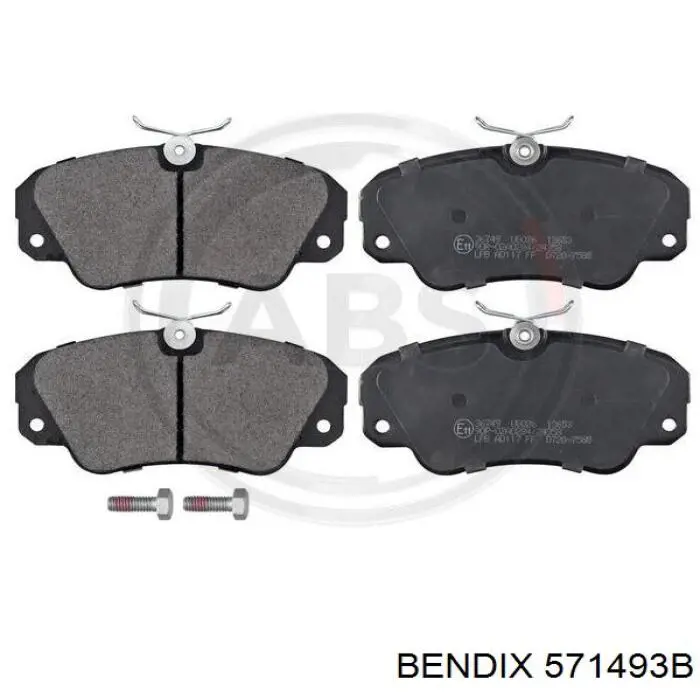 571493B Jurid/Bendix колодки гальмівні передні, дискові