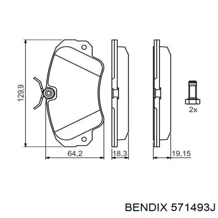 Тормозні колодки Jurid/Bendix 571493J