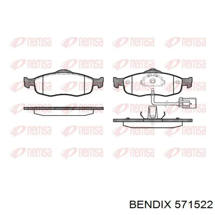 Колодки гальмівні передні, дискові 571522 Jurid/Bendix