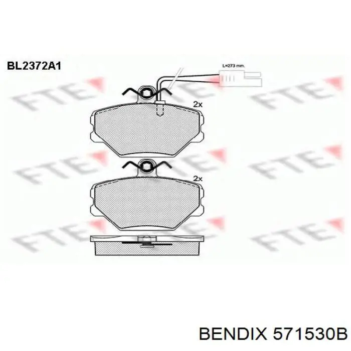 Гальмівні колодки Jurid/Bendix 571530B ціна, від 16.26 USD