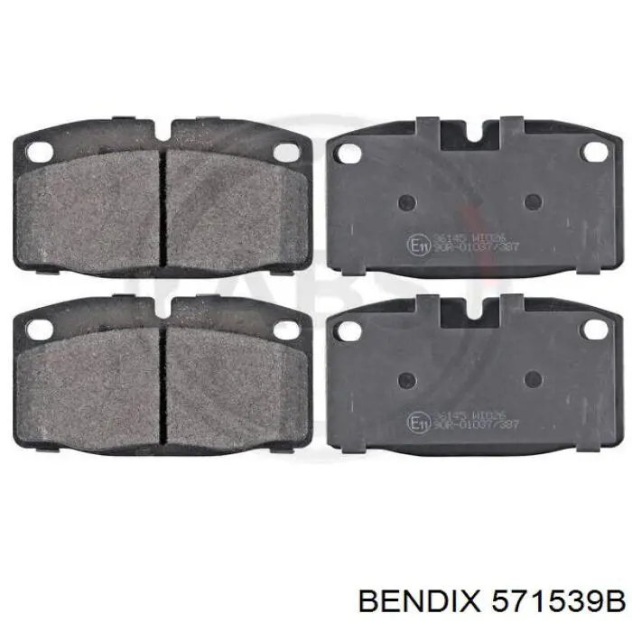 571539B Jurid/Bendix колодки гальмівні передні, дискові