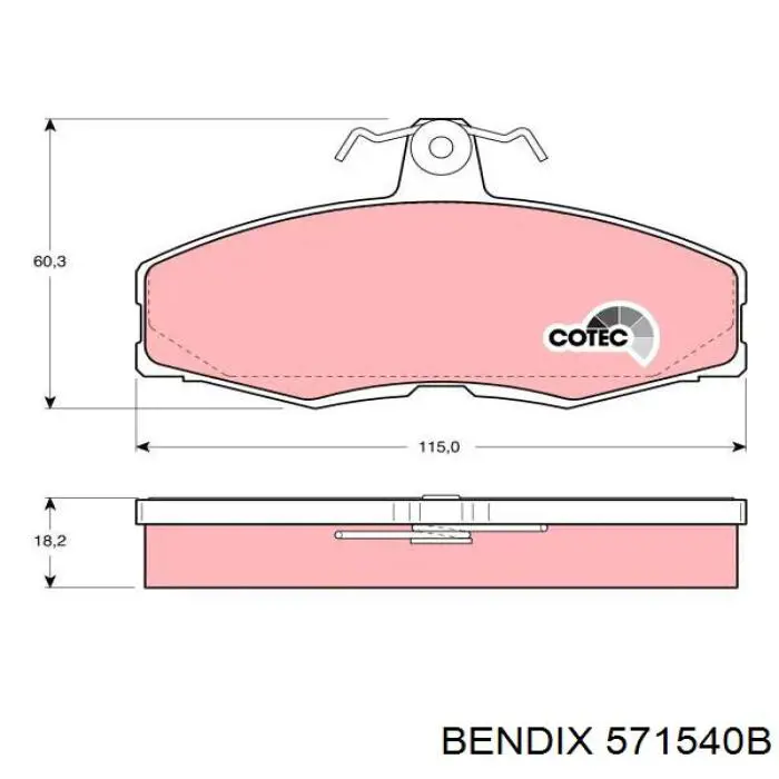 571540B Jurid/Bendix Передні гальмівні колодки