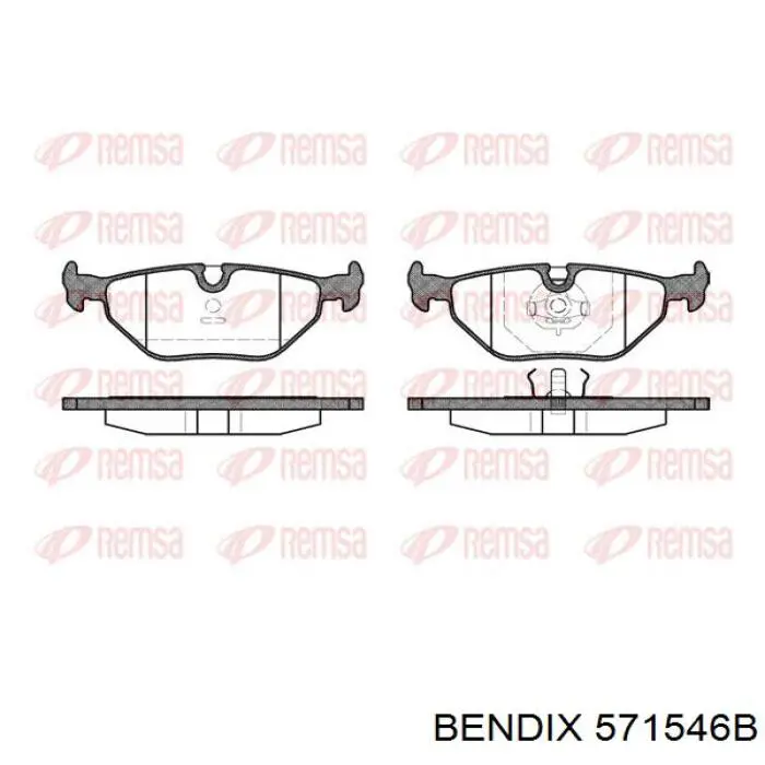 Задні дискові колодки Jurid/Bendix 571546B