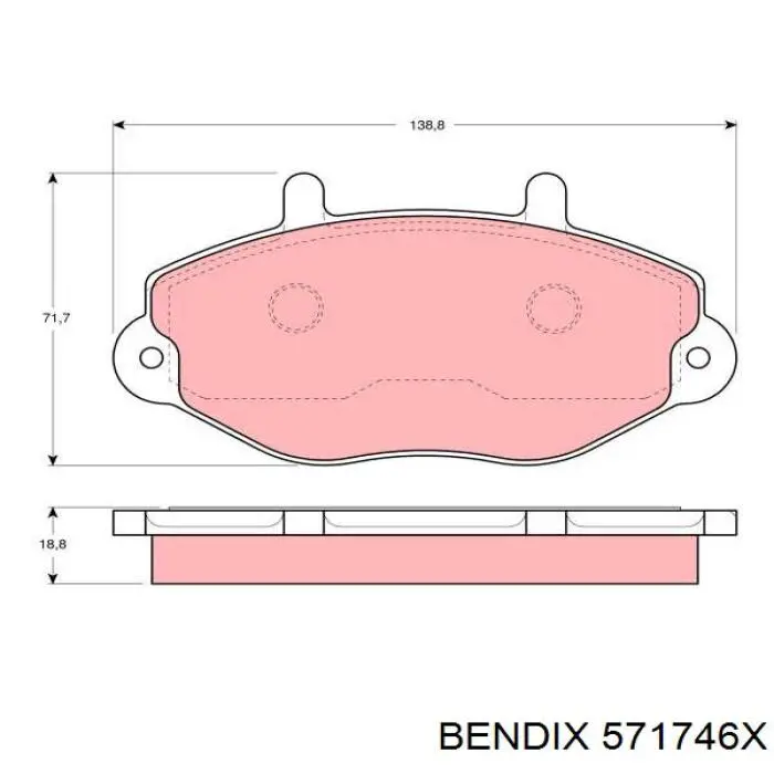 571746X Jurid/Bendix Передні гальмівні колодки