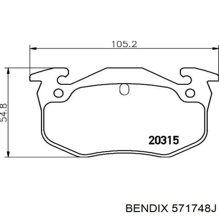 Колодки гальмові задні, дискові 571748J Jurid/Bendix