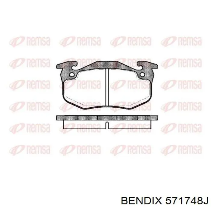 Задні гальмівні колодки 571748J Jurid/Bendix