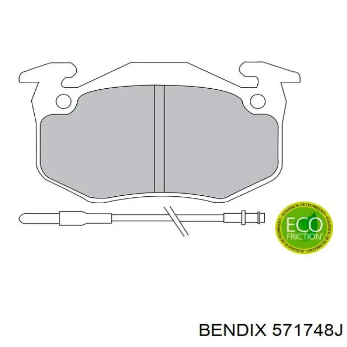 571748J Jurid/Bendix Колодки гальмівні задні, дискові