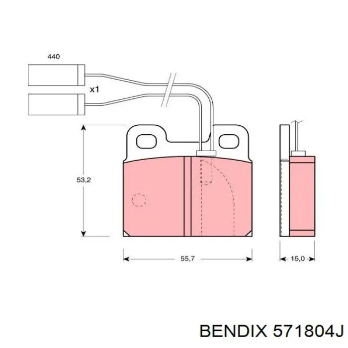 Колодки гальмові задні, дискові 571804J Jurid/Bendix