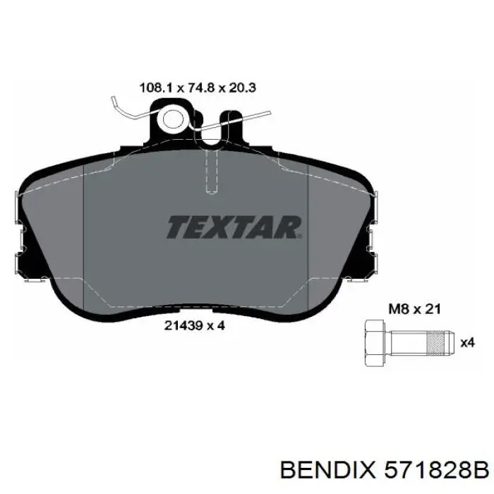 Передні тормозні колодки 571828B Jurid/Bendix