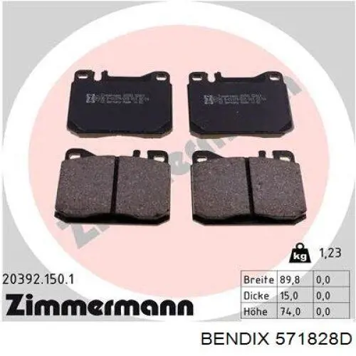 571828D Jurid/Bendix Передні гальмівні колодки