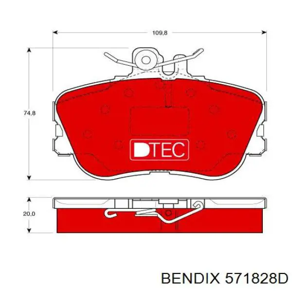 Гальмівні колодки Jurid/Bendix 571828D ціна, від 20.66 USD