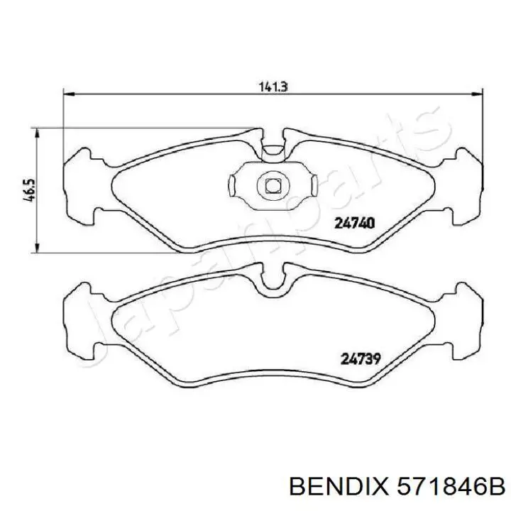 Купити 571846B Jurid/Bendix Задні колодки