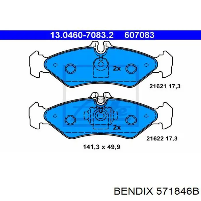 Задні гальмівні колодки Jurid/Bendix 571846B ціна, від 14.18 USD