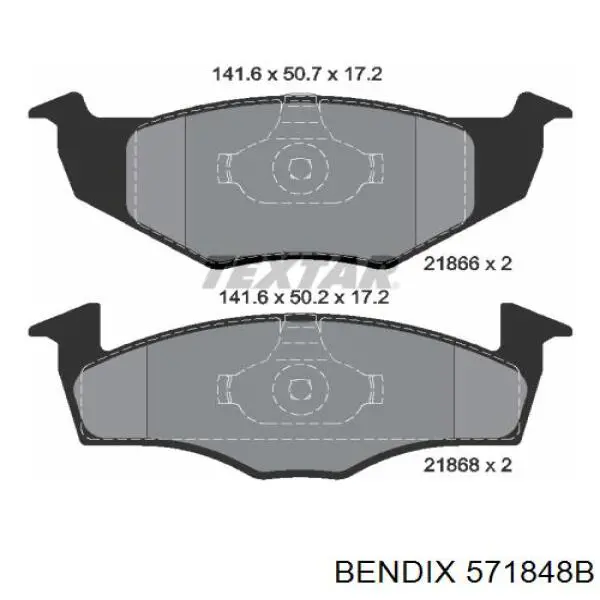 571848B Jurid/Bendix Передні гальмівні колодки
