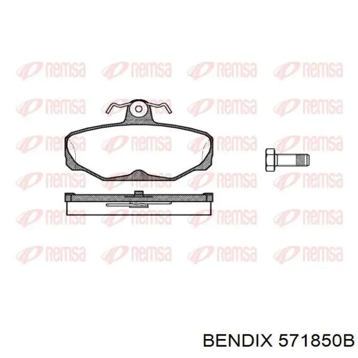 571850B Jurid/Bendix Колодки гальмівні задні, дискові