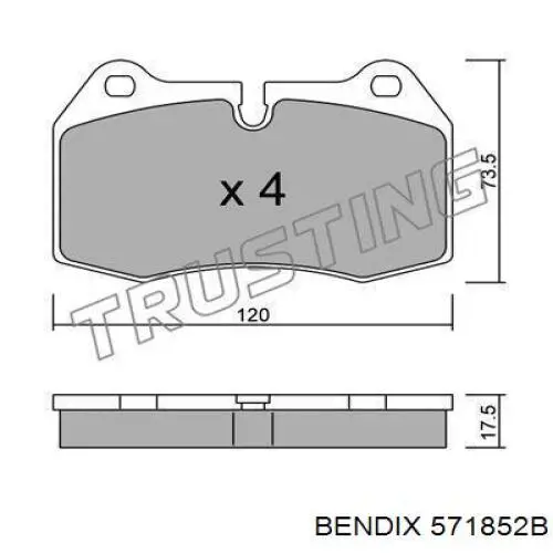 571852B Jurid/Bendix Передні гальмівні колодки