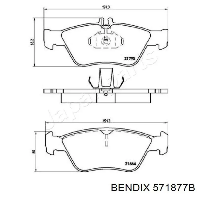 Купити 571877B Jurid/Bendix Колодки гальмівні передні, дискові