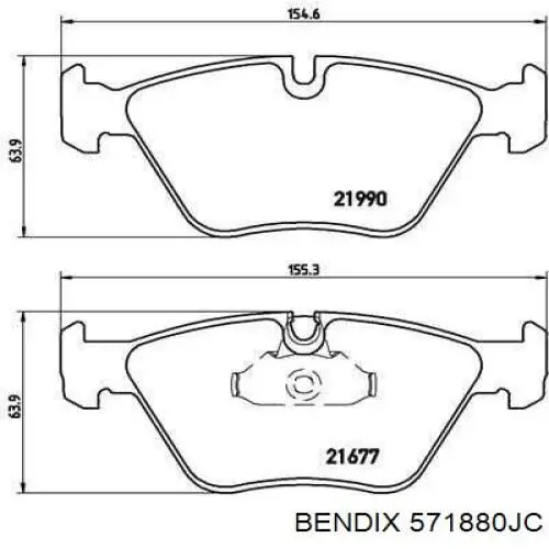 571880JC Jurid/Bendix Передні гальмівні колодки