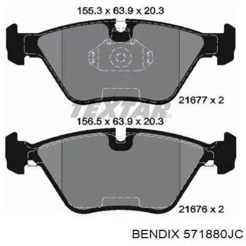 Тормозні колодки Jurid/Bendix 571880JC