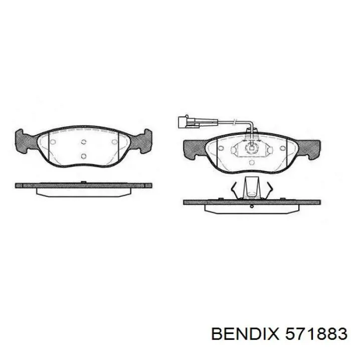 Гальмівні колодки Jurid/Bendix 571883 ціна, від 23.35 USD