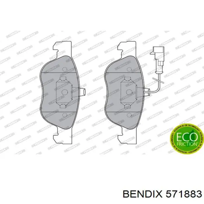 Купити 571883 Jurid/Bendix Колодки гальмівні передні, дискові