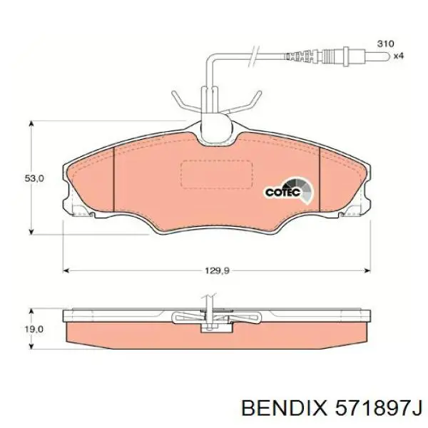 Тормозні колодки Jurid/Bendix 571897J