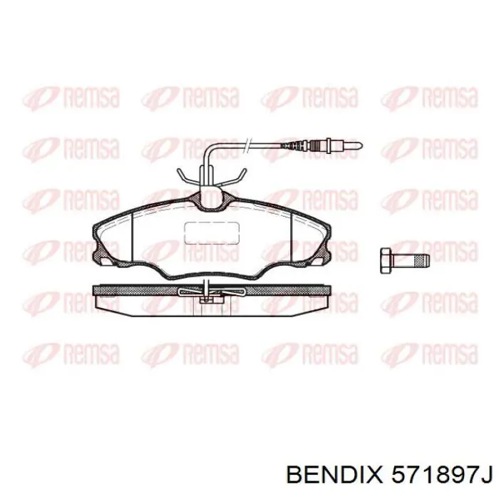 Передні тормозні колодки 571897J Jurid/Bendix