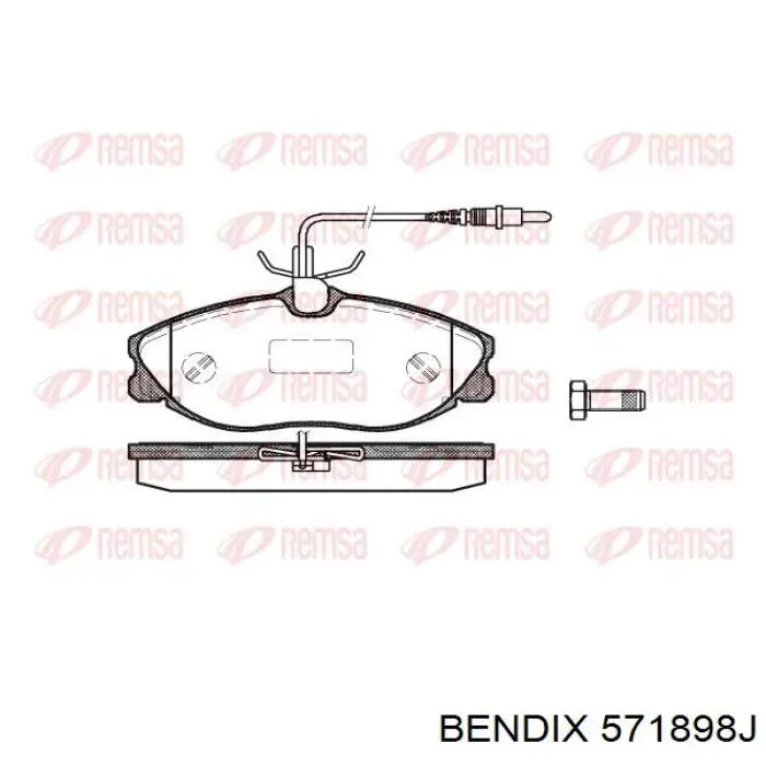 Передні тормозні колодки 571898J Jurid/Bendix
