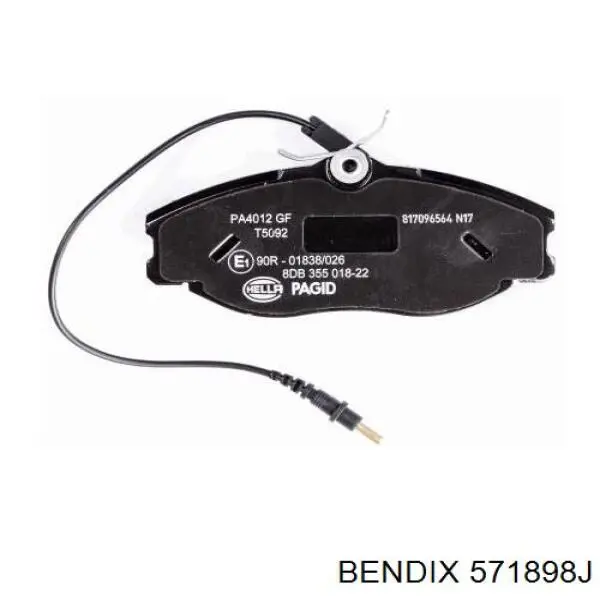 571898J Jurid/Bendix Передні гальмівні колодки