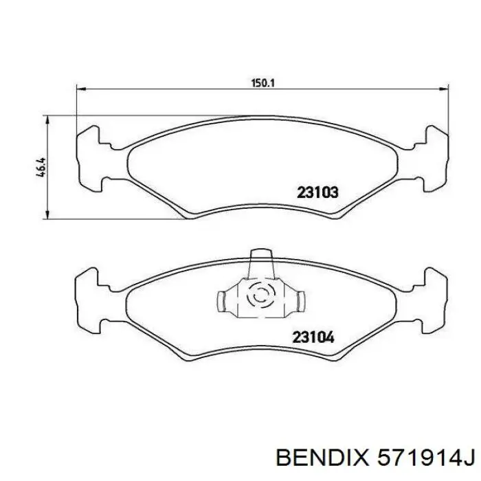 571914J Jurid/Bendix Передні гальмівні колодки