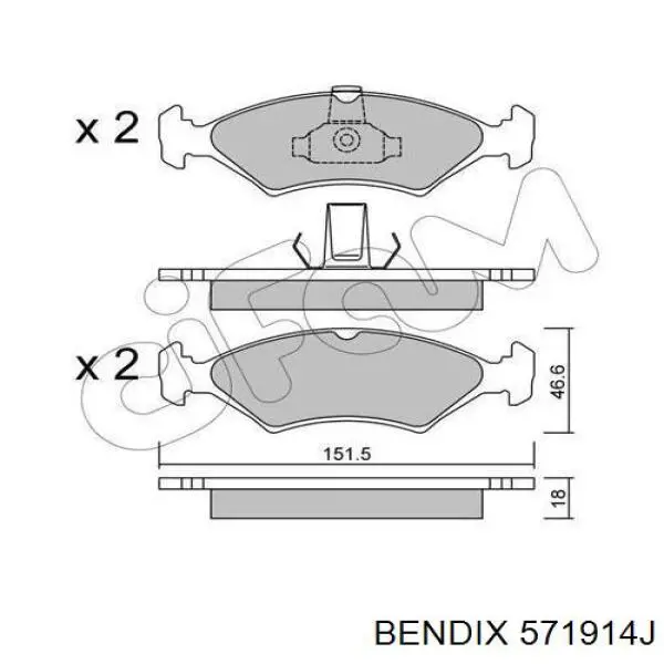 Тормозні колодки Jurid/Bendix 571914J