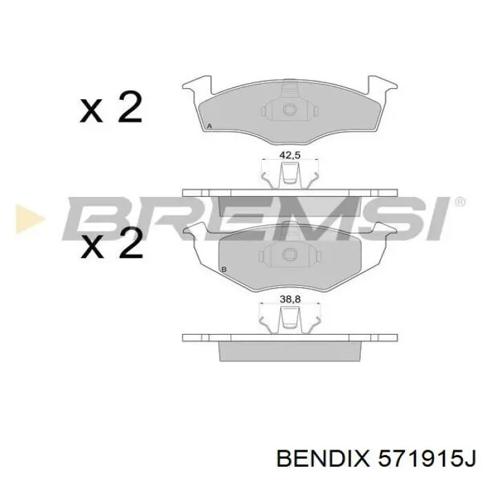 Купити 571915J Jurid/Bendix Колодки гальмівні передні, дискові