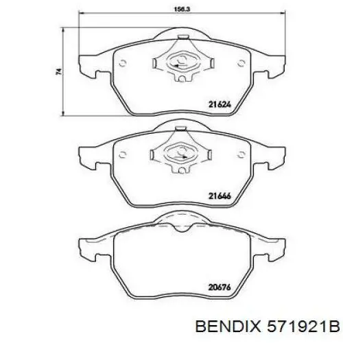 Гальмівні колодки Jurid/Bendix 571921B ціна, від 22.91 USD