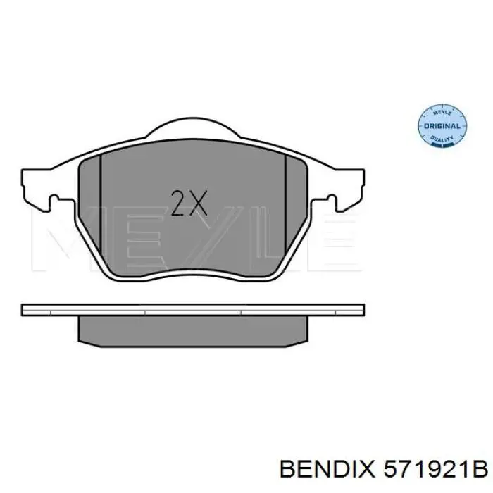 571921B Jurid/Bendix колодки гальмівні передні, дискові