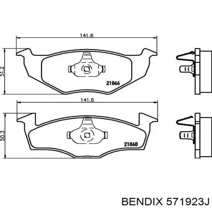 571923J Jurid/Bendix колодки гальмівні передні, дискові