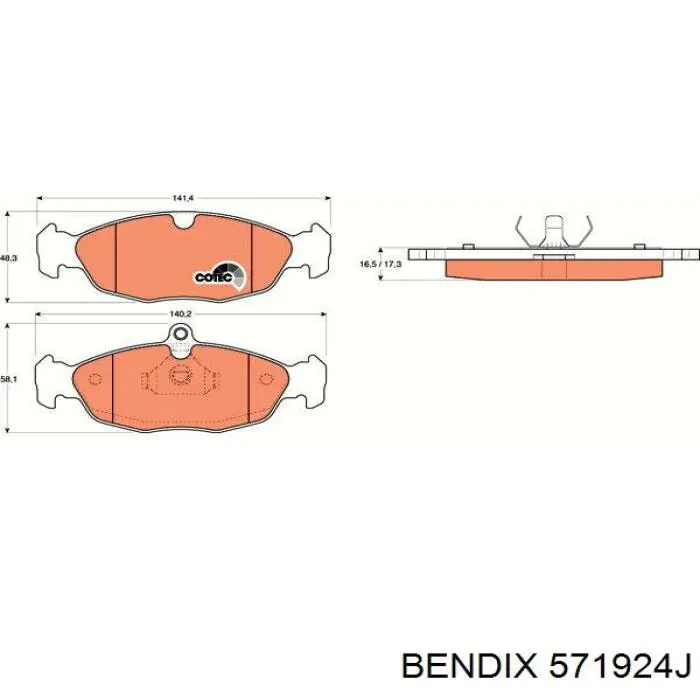 571924J Jurid/Bendix Передні гальмівні колодки