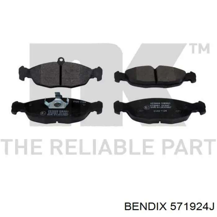 Гальмівні колодки Jurid/Bendix 571924J ціна, від 13.70 USD