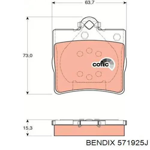 Задні гальмівні колодки Jurid/Bendix 571925J ціна, від 16.91 USD