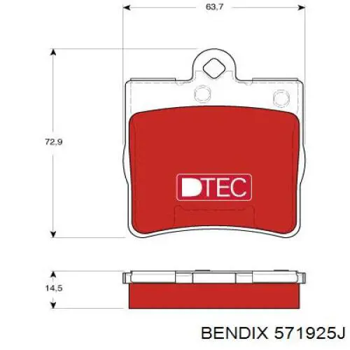 Задні дискові колодки Jurid/Bendix 571925J