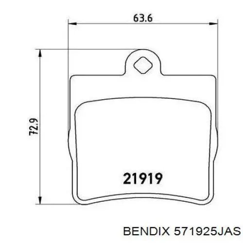 Задні гальмівні колодки 571925JAS Jurid/Bendix