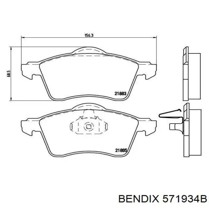 Гальмівні колодки Jurid/Bendix 571934B ціна, від 19.02 USD